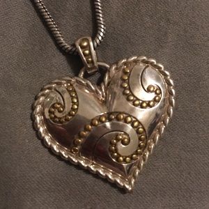 Brighton Swirl Heart Mixed Metal Necklace